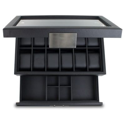 Men's Watch Box Organizer With Valet Drawer - Large