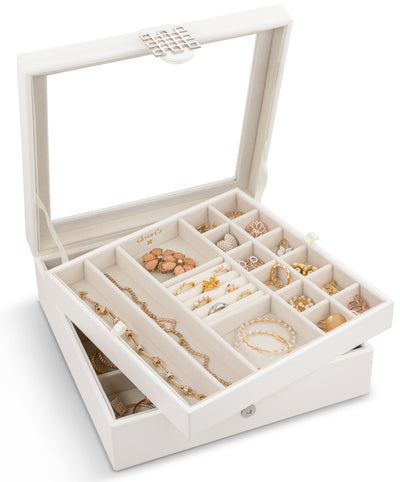 28 Slots Jewelry Organizer Box - 7 Colors Choice