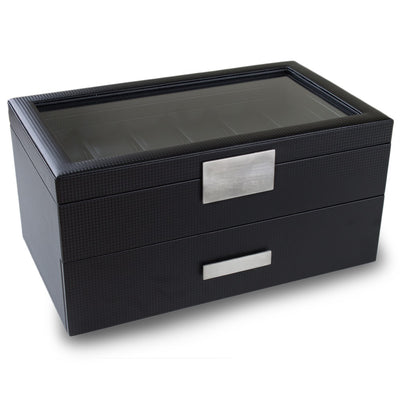 Men's Watch Organizer Box With Drawer - Large