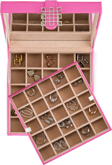 Glenor Co Earring Organizer Box - 75 Small & 4 Large Slots Sand
