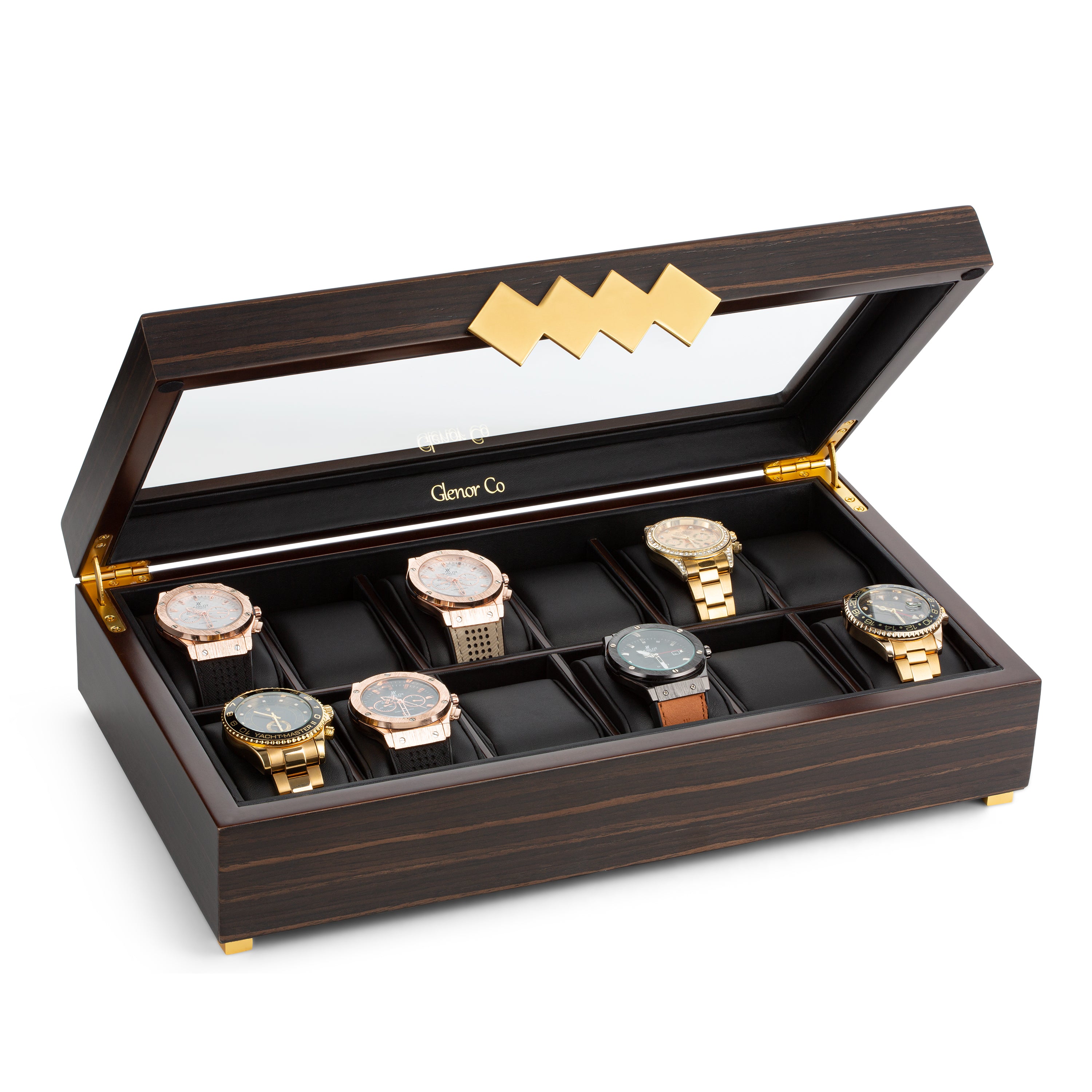 12 slots wood watch box